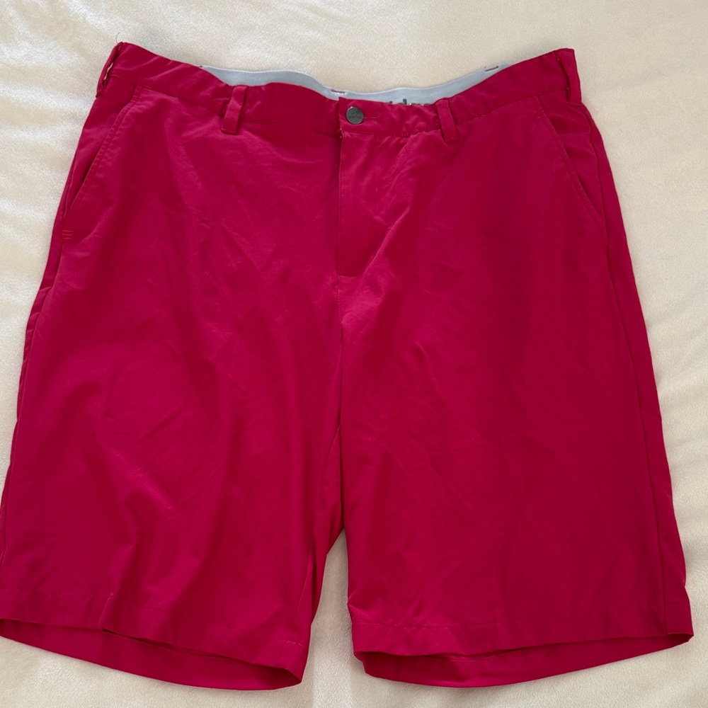 adidas Men's Red Flat Front Shorts